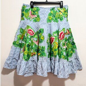 Ariella embroidered floral butterfly skirt size L